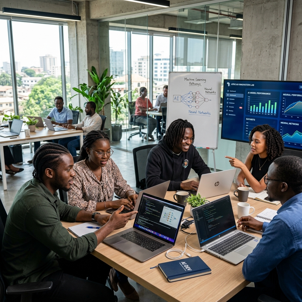 Modern African AI classroom